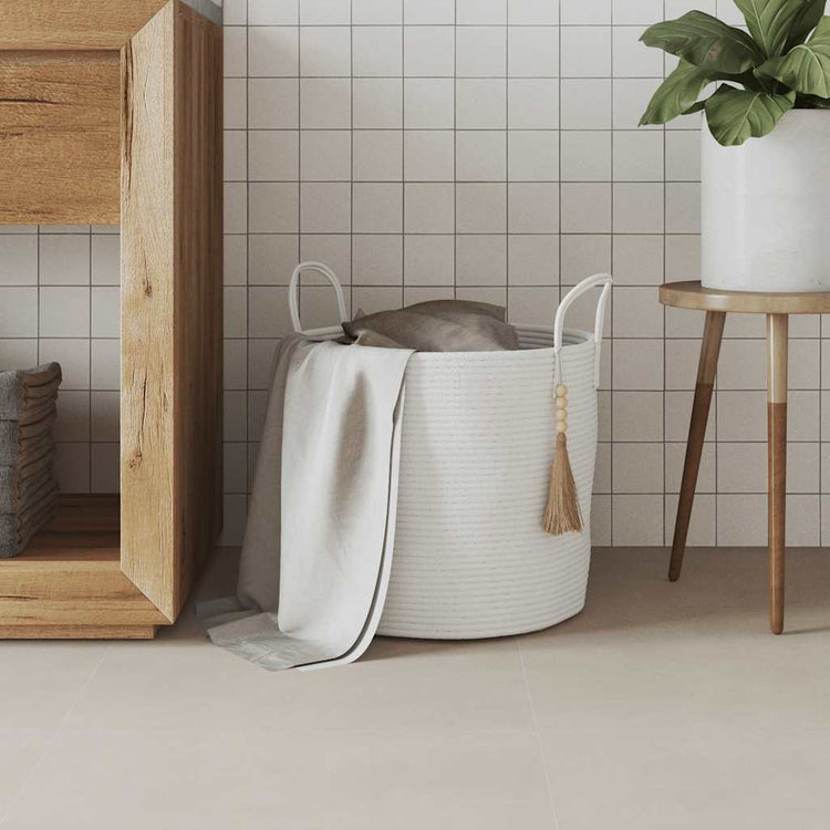 Vidaxx Aufbewahrungskorb ø 40x35 cm Baumwolle weiß