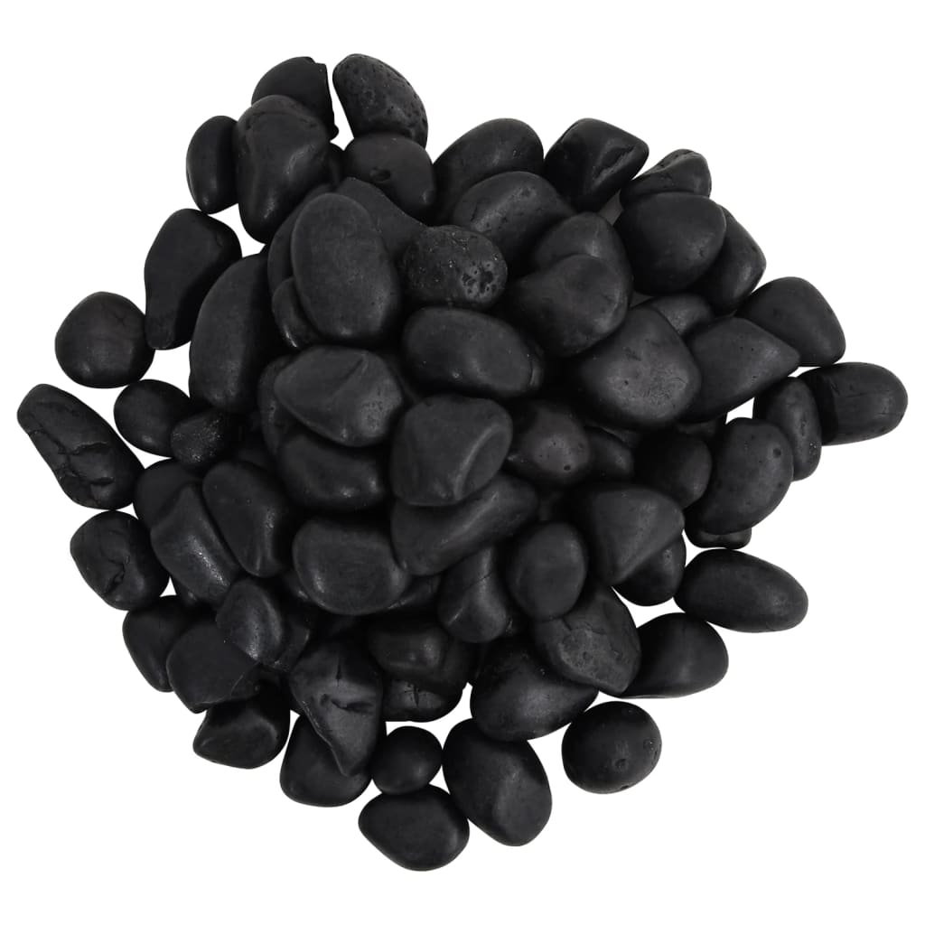 Vidaxl-Kieselsteine poliert 2-5 cm 10 kg schwarz