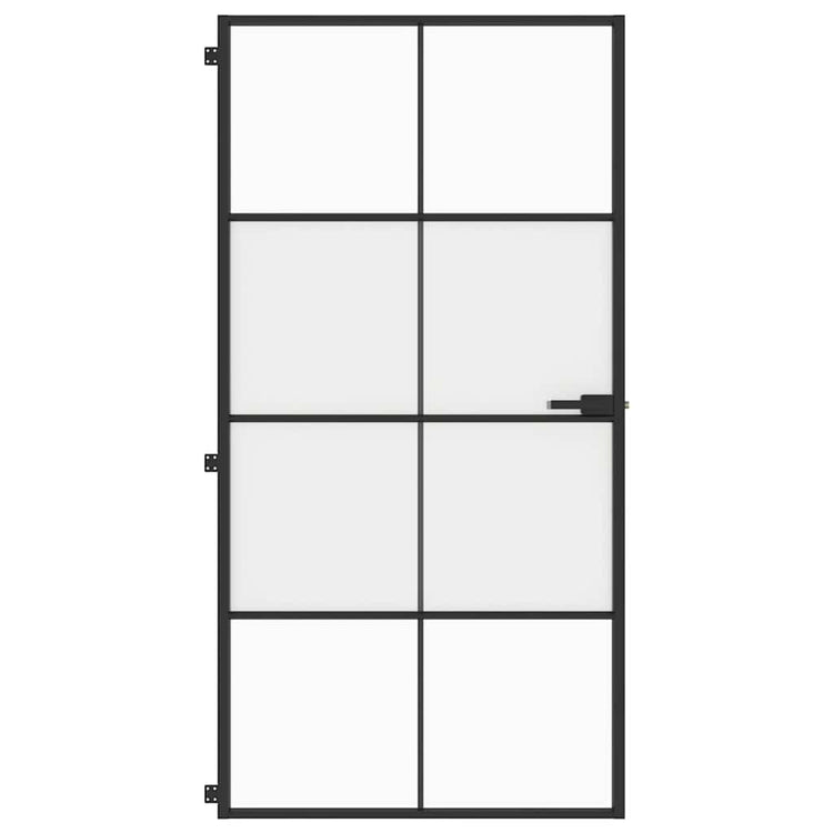 Vidaxx Innentür schmal 102,5x201,5 cm Hartglas und Aluminium schwarz
