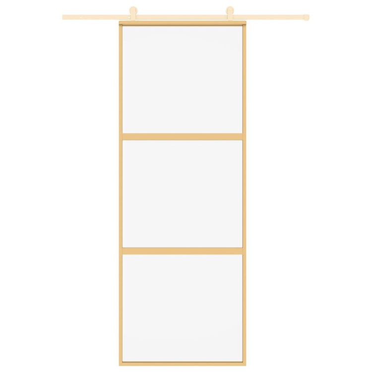 VIDAXL -Schiebetür 76x205 cm klares ESG -Glas und Aluminium Gold gefärbt
