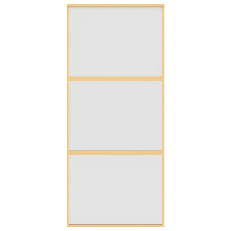 Vidaxl Schiebetür 90x205 cm mattes ESG -Glas und Aluminium Gold gefärbt