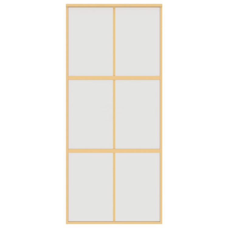 Vidaxl Schiebetür 90x205 cm mattes ESG -Glas und Aluminium Gold gefärbt