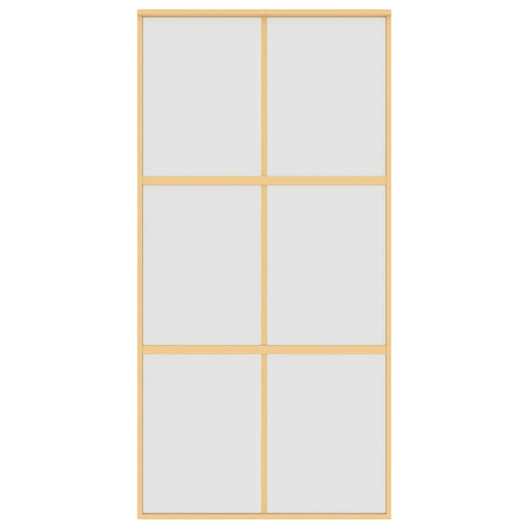 VIDAXL -Schiebetür 102,5 x 205 cm mattes ESG -Glas und Aluminium Gold gefärbt