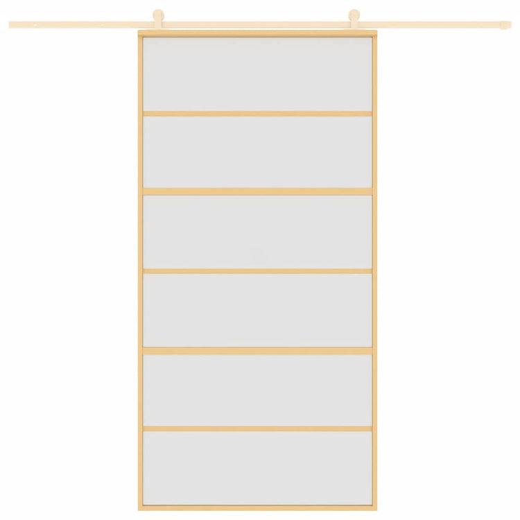 Vidaxx Schiebetür 102,5x205 cm ESG-Glas matt und Aluminium goldfarben