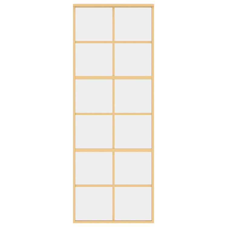 VIDAXL -Schiebetür 76x205 cm klares ESG -Glas und Aluminium Gold gefärbt