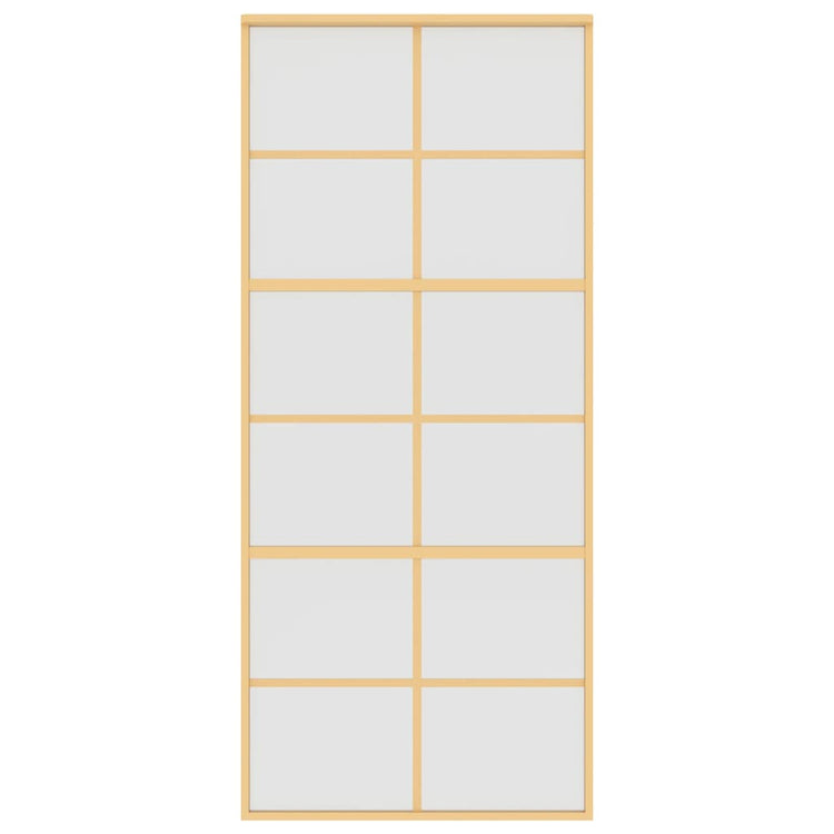 Vidaxl Schiebetür 90x205 cm mattes ESG -Glas und Aluminium Gold gefärbt