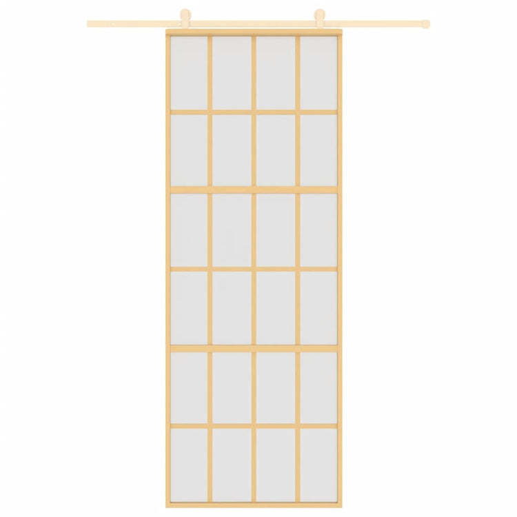 VIDAXL -Schiebetür 76x205 cm mattes ESG -Glas und Aluminium Gold gefärbt