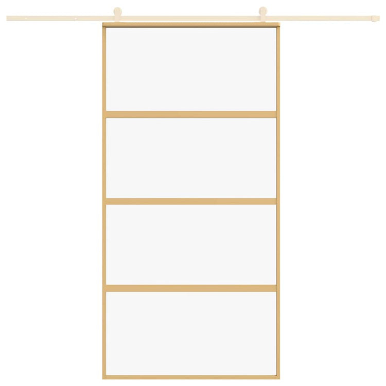 Vidaxx-Schiebetür 102,5 x 205 cm, klares ESG-Glas und Aluminium-Goldfarbe