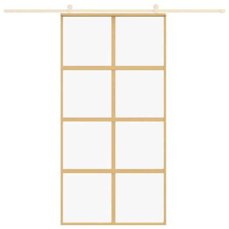 VIDAXL -Schiebetür 102,5 x 205 cm klares ESG -Glas- und Aluminiumgoldfarbe