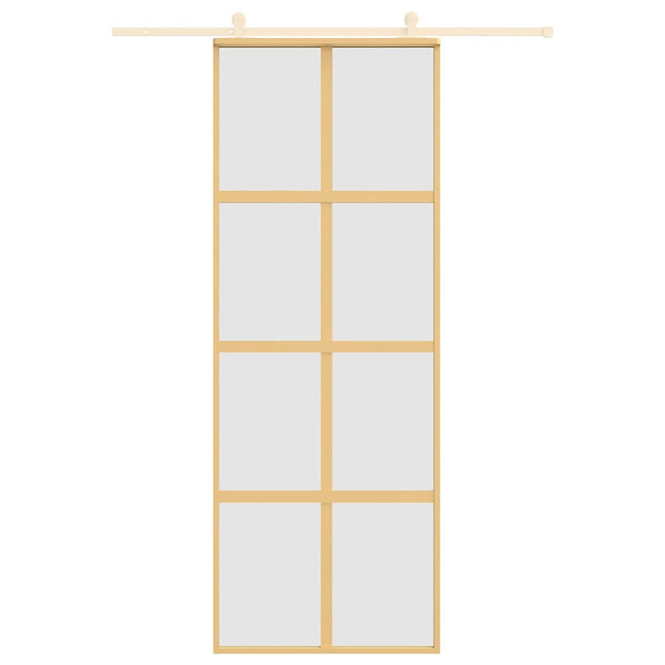 VIDAXL -Schiebetür 76x205 cm mattes ESG -Glas und Aluminium Gold gefärbt