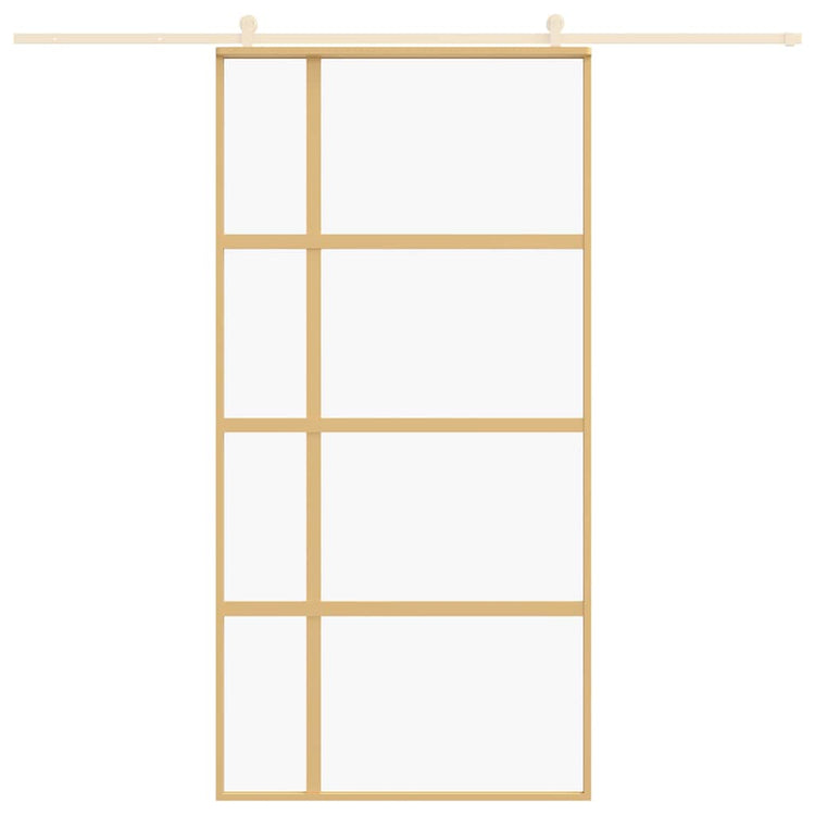 VIDAXL -Schiebetür 102,5 x 205 cm klares ESG -Glas- und Aluminiumgoldfarbe