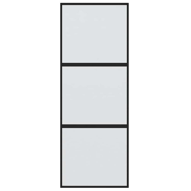 Vidaxl Schiebetür 76x205 cm gehärtetes Glas und Aluminiumschwarz