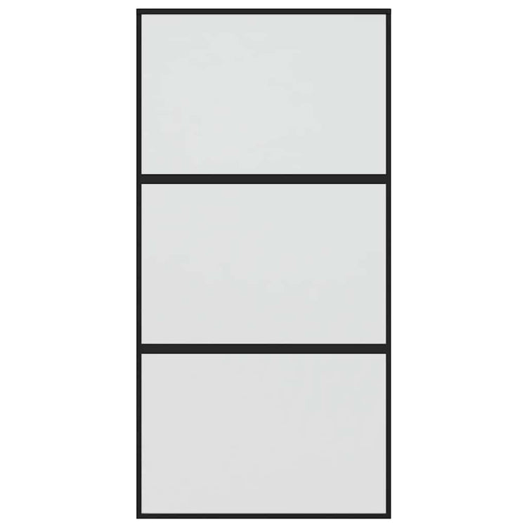 Vidaxl Schiebetür 102,5 x 205 cm gehärtetes Glas und Aluminiumschwarz