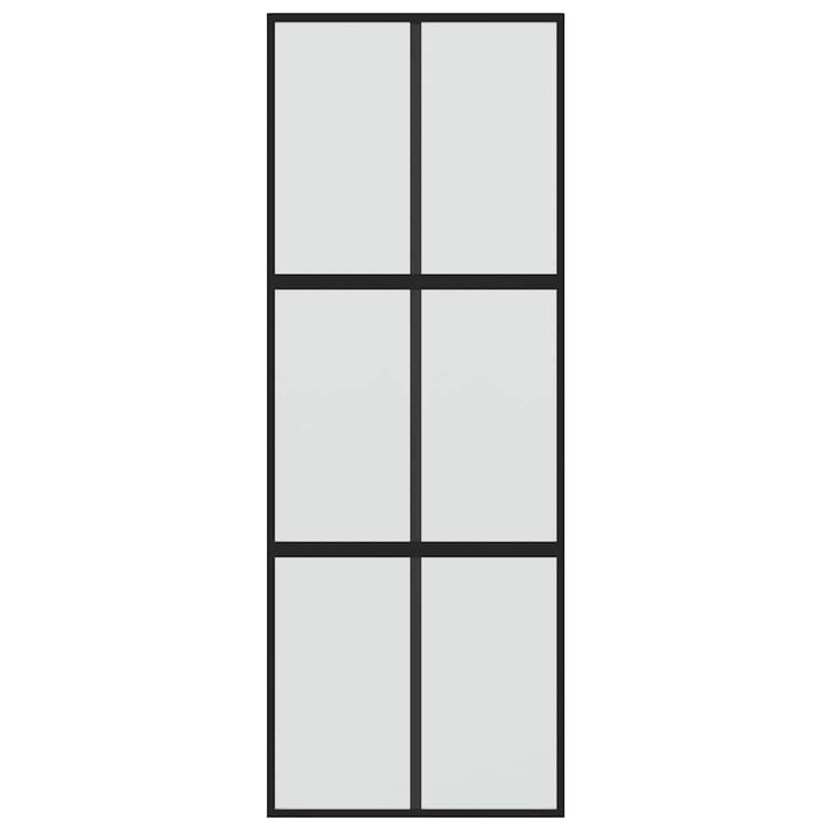 Vidaxl Schiebetür 76x205 cm gehärtetes Glas und Aluminiumschwarz