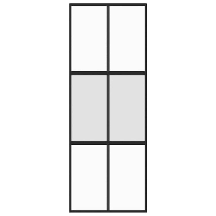 Vidaxl Schiebetür 76x205 cm gehärtetes Glas und Aluminiumschwarz