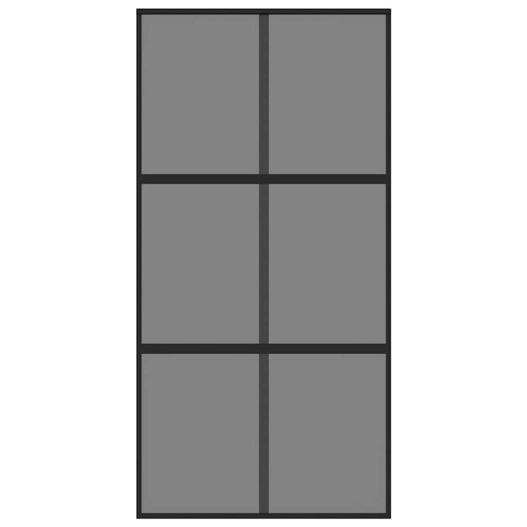 Vidaxl Schiebetür 102,5 x 205 cm gehärtetes Glas und Aluminiumschwarz