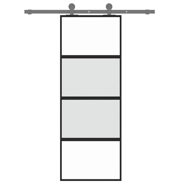 Vidaxx Schiebetür 76x205 cm Hartglas und Aluminium schwarz