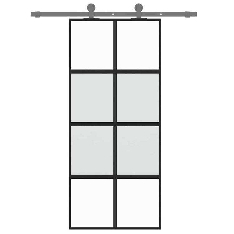 Vidaxl Schiebetür 90x205 cm gehärtetes Glas und Aluminiumschwarz