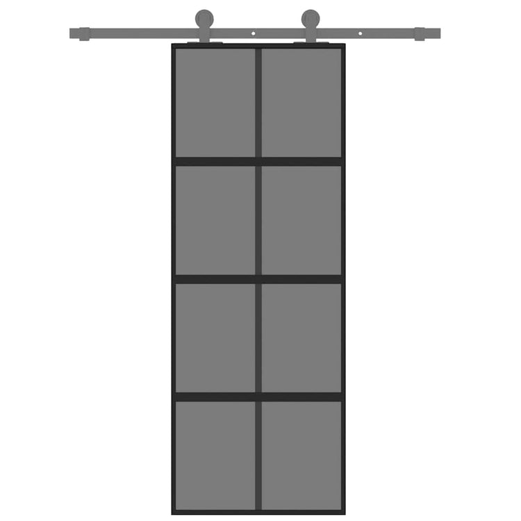 Vidaxx Schiebetür 76x205 cm Hartglas und Aluminium schwarz