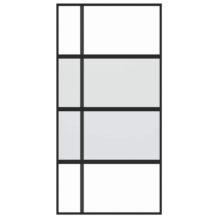 Vidaxl Schiebetür 102,5 x 205 cm gehärtetes Glas und Aluminiumschwarz