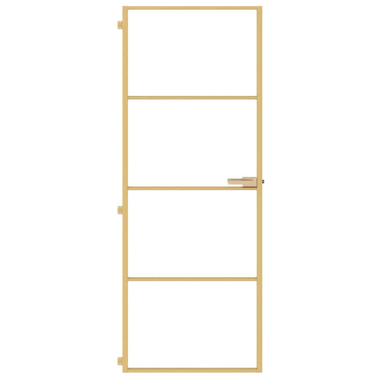 Vidaxl Innenür schmal 76x201,5 cm gehärtetes Glas und Aluminiumgoldfarbe