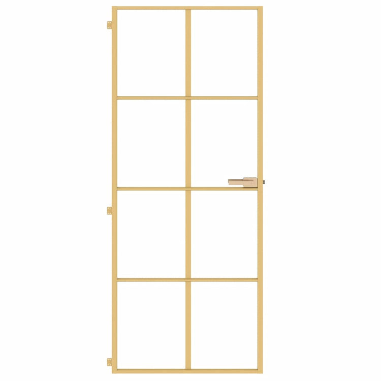 Vidaxl Innenür schmal 83x201,5 cm gehärtetes Glas und Aluminiumgoldfarbe