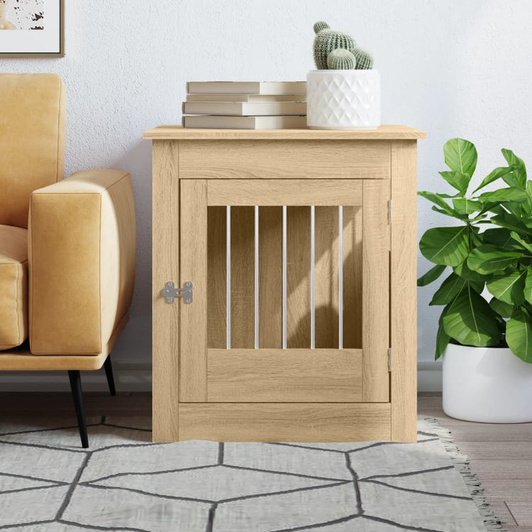 Vidaxxl Hundebox 64,5 x 80 x 71 cm, Holzwerkstoff Sonoma-Eiche farbig