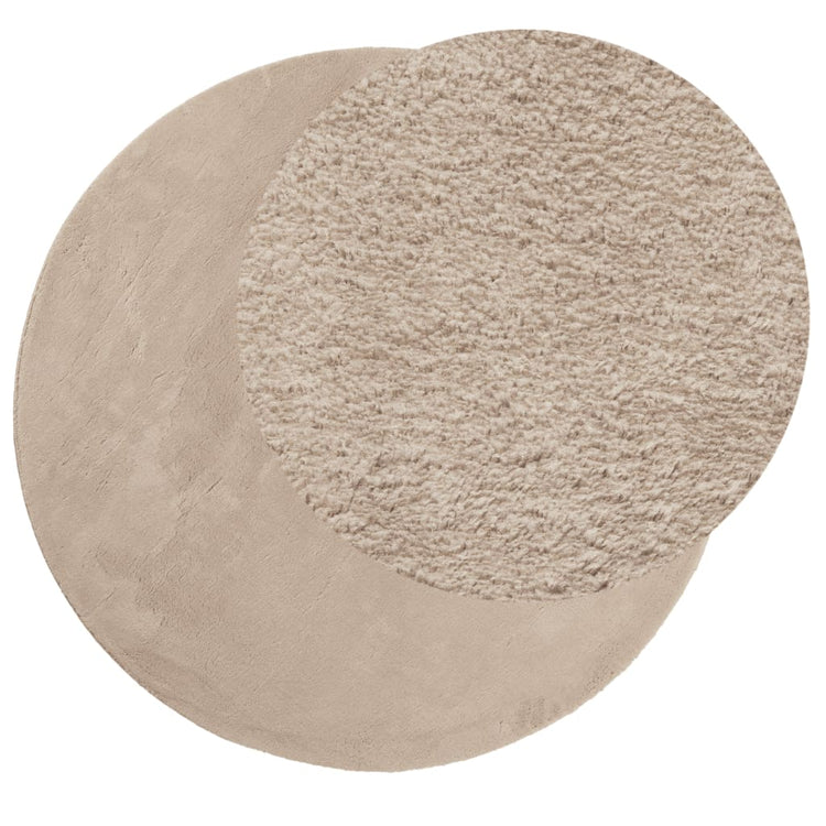 Vidaxl Teppich Huarte niedrig -molsenweichwaschbar Ø 100 cm Sand -Colored