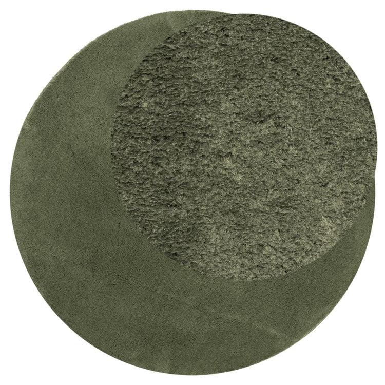 Vidaxl Teppich Huarte niedrig -mopse weichwaschbar Ø 160 cm Waldgrün