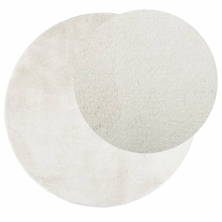 Vidaxl Teppich Oviedo Kurzflor ø 200 cm cremefarben