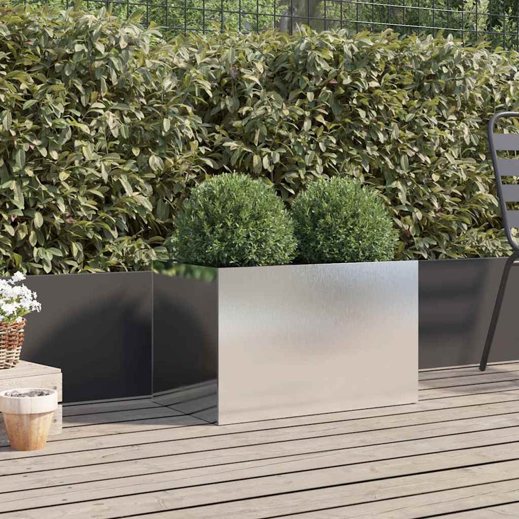 VIDAXL -Pflanzer 62x40x39 cm Edelstahl Silberfarbe