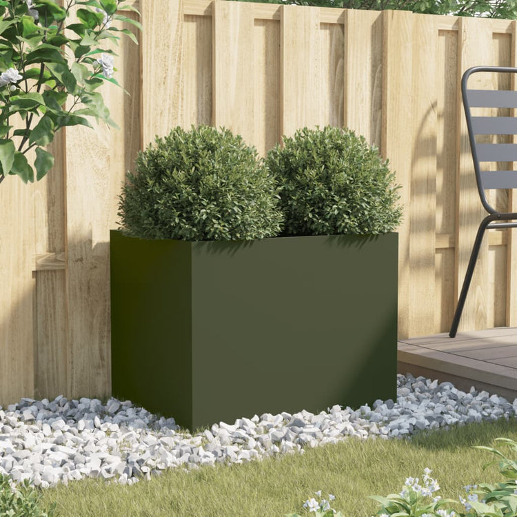 VIDAXL -Planungsbox 62x47x46 cm Stahl Olivengrün