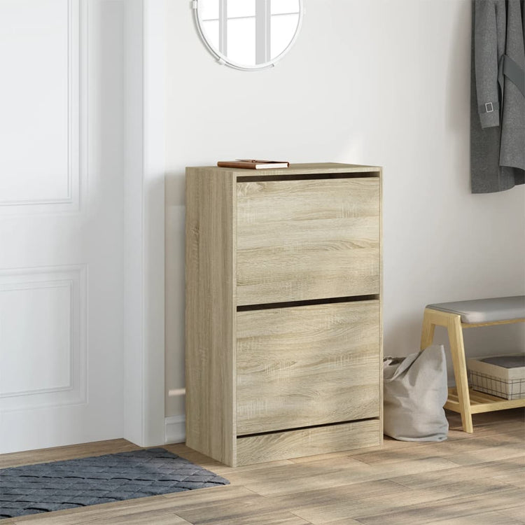 Vidaxl Schuhschrank 60x34x96.5 cm propertiertes Holz Sonoma Eichefarbe