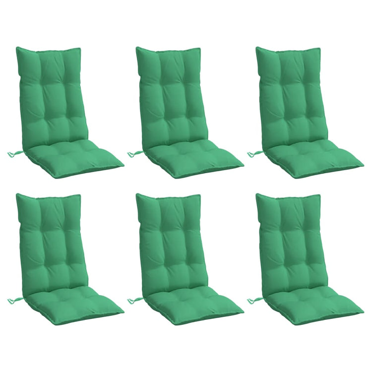 Vidaxl -Stuhlkissen 6 St. hoher Rücken Oxford Fabric Green