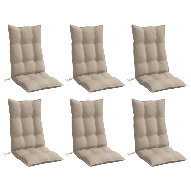 VIDAXL STUHR Kissen 6 St. hoher Rücken Oxford Stofftaupe