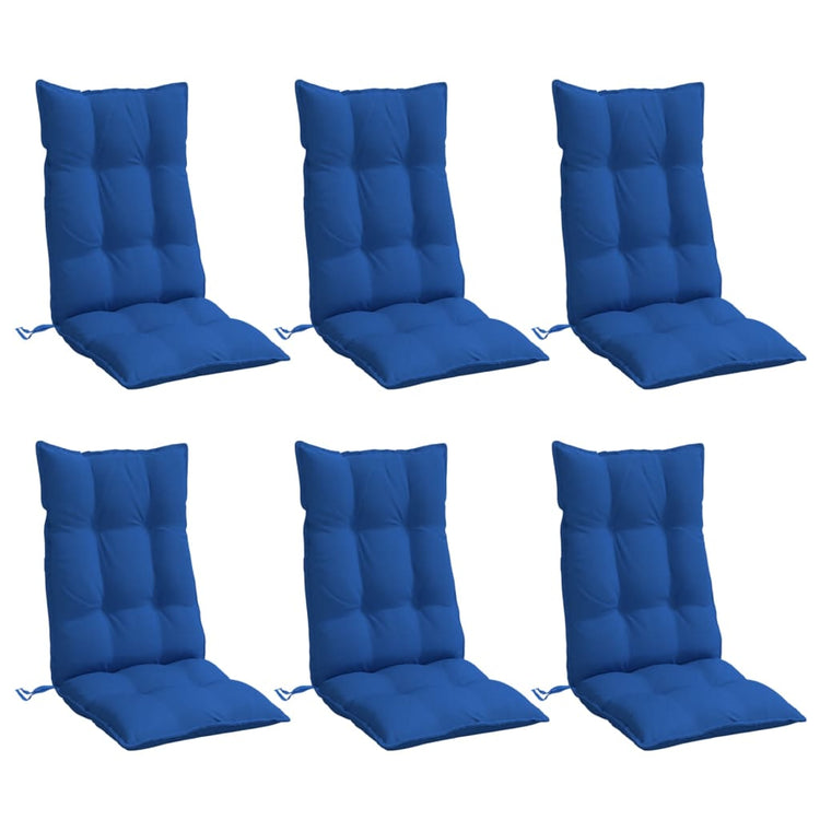 Vidaxl Stuhlkissen 6 St hoher Rücken Oxford Fabric Royal Blau