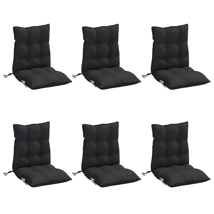Vidaxl Stuhlkissen 6 Stcs Low Back Oxford Stoff schwarz