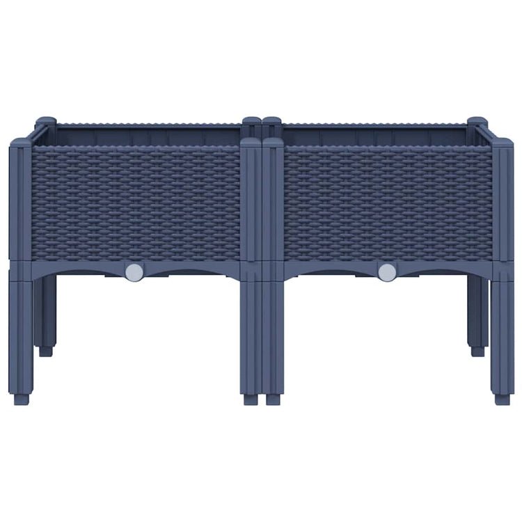 VIDAXL -Planungsbox mit Beinen 80x40x42 cm Polypropengrau