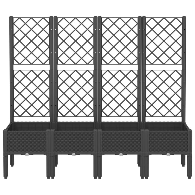 Vidaxl Plannet mit Latwerk 160x40x142 cm Polypropen Schwarz