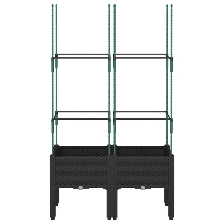VIDAXL -Pflanzer mit Latwerk 80x40x142.5 cm Polypropen Schwarz