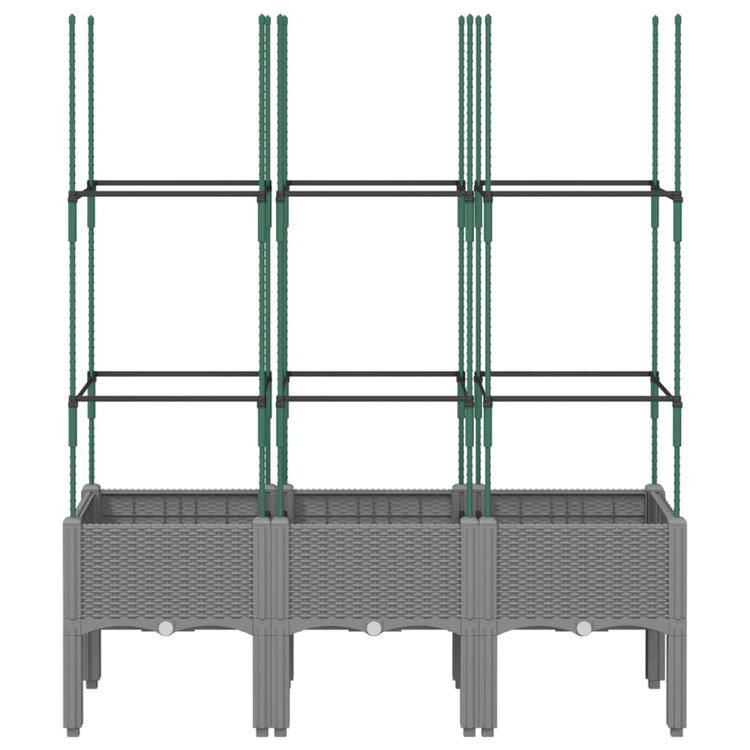VIDAXL -Pflanzer mit Latwerk 120 x 40 x 142,5 cm Polypropen hellgrau