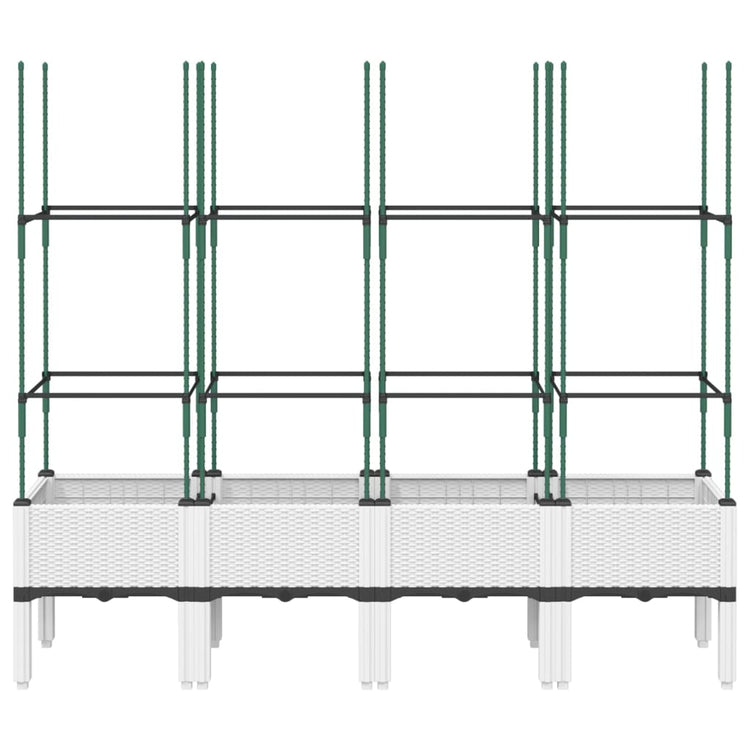 VIDAXL -Pflanzer mit Latwerk 160 x 40 x 142,5 cm Polypropen weiß