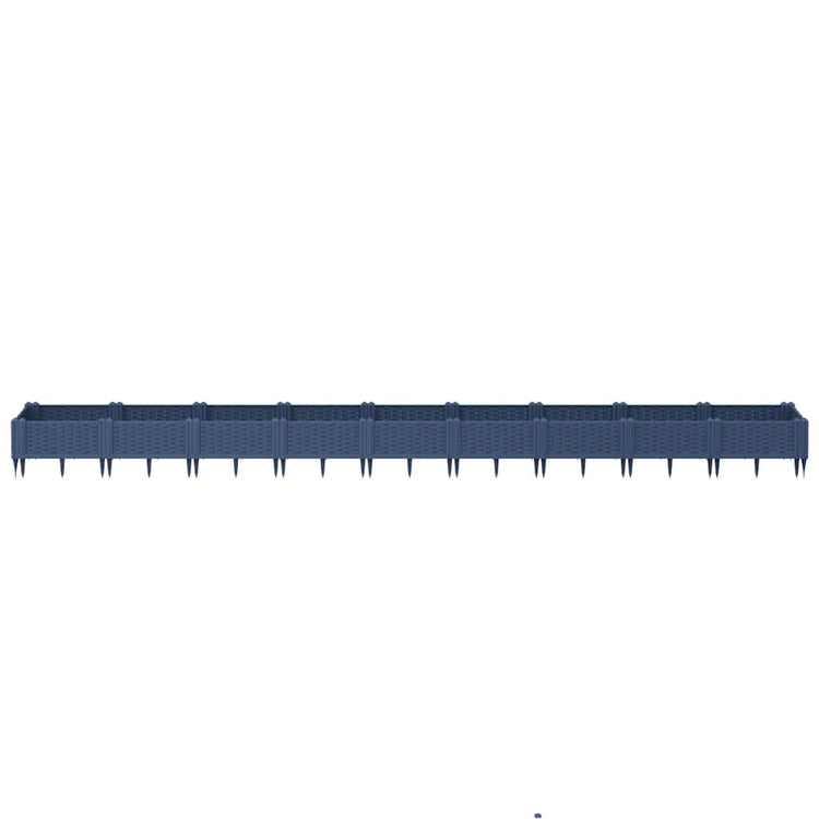 VIDAXL -Pflanzer mit Pins 362.5x42.5x28,5 cm Polypropengrau