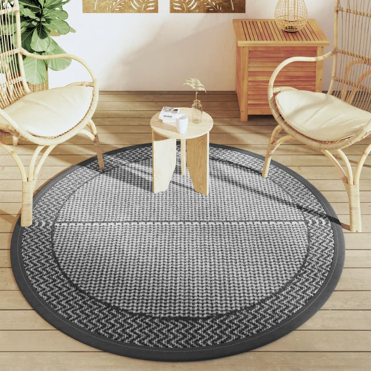 Vidaxl außerhalb des Teppichs Ø160 cm Polypropengrau