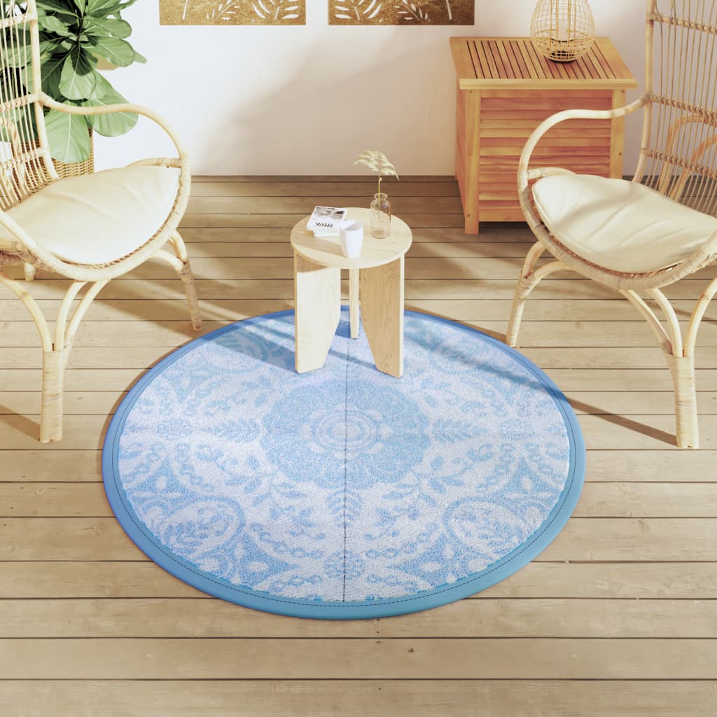 Vidaxl Outdoor Teppich Ø120 cm Polypropen Babyblau