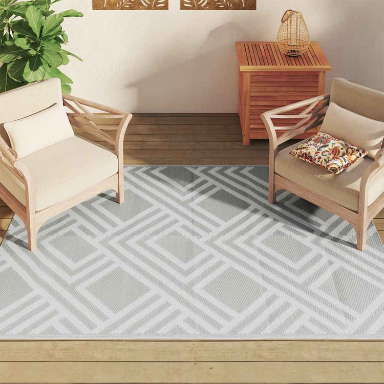 Vidaxl außerhalb des Teppichs 140x200 cm Polypropengrau