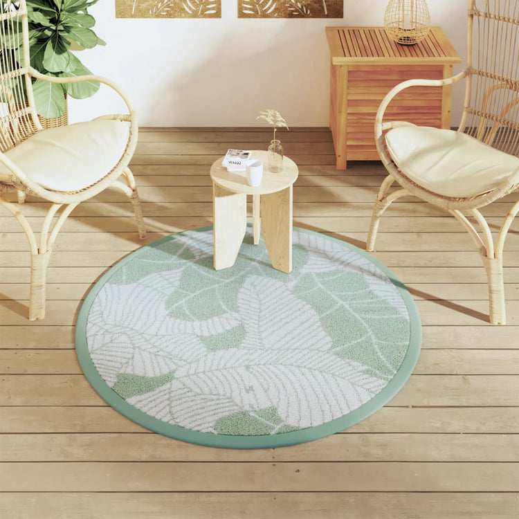 Vidaxl außerhalb Teppich Ø 120 cm Polypropengrün