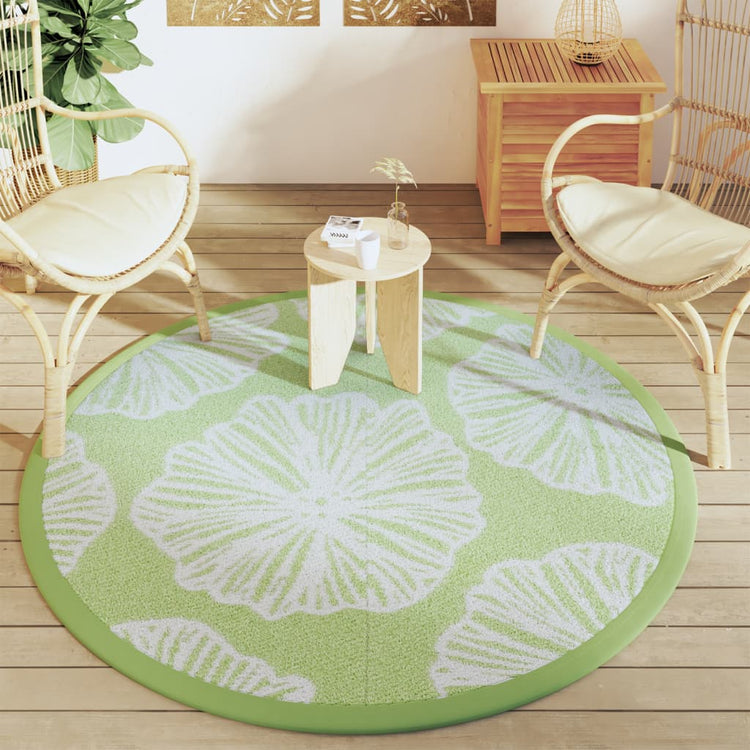 Vidaxl außerhalb Teppich Ø 160 cm Polypropengrün