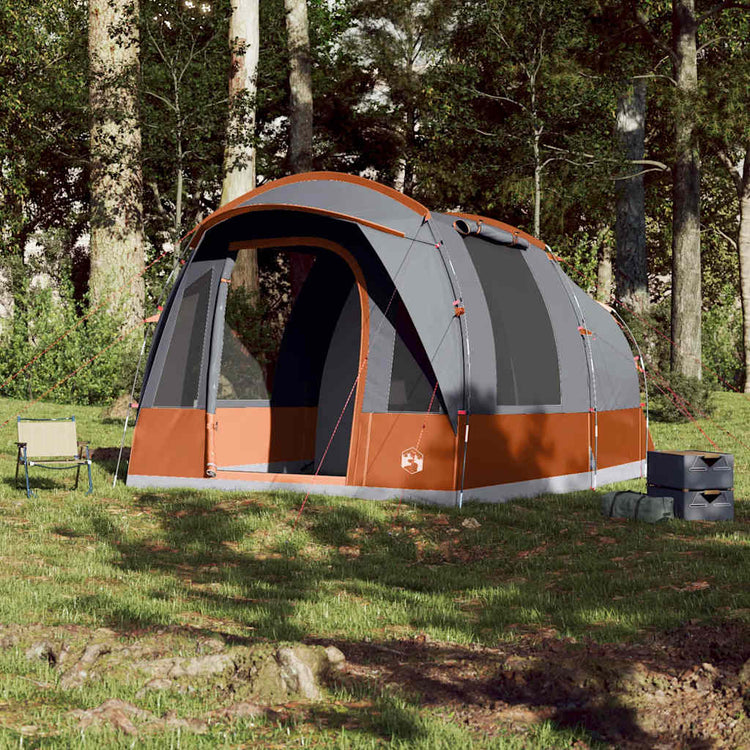 VidaXL Tunnelzelt 3-Personen wasserdicht Grau und Orange