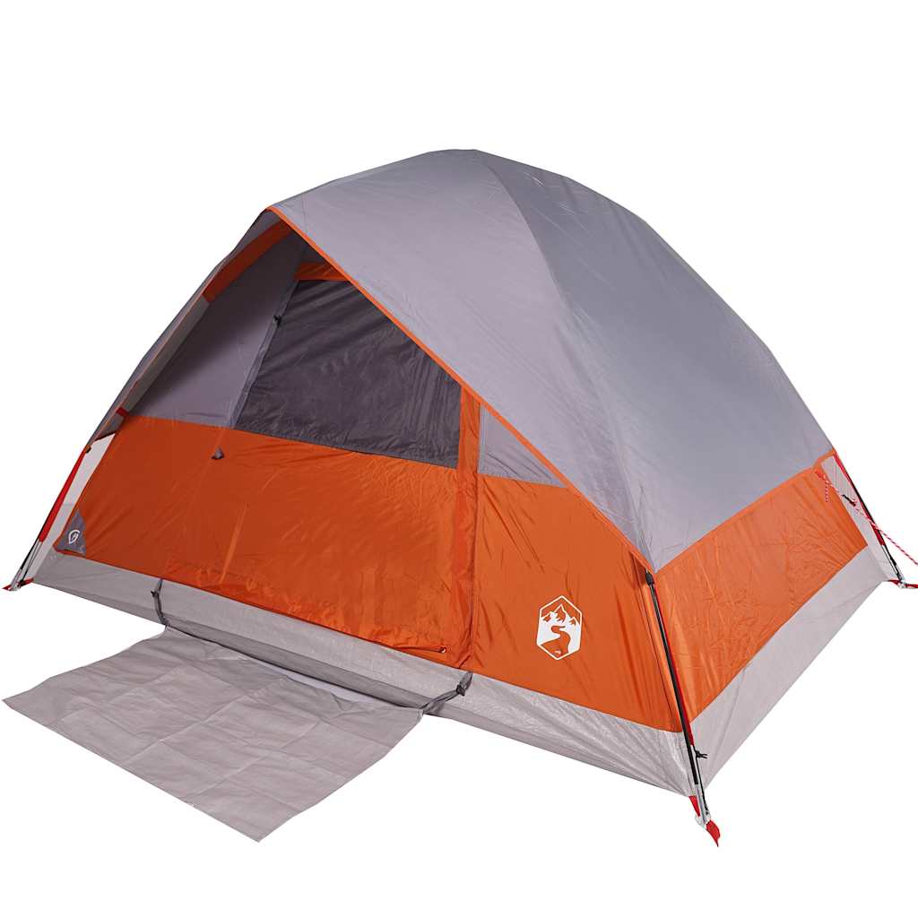 Vidaxl Dome Zelt 4-Personen wasserdichtes Grau und Orange